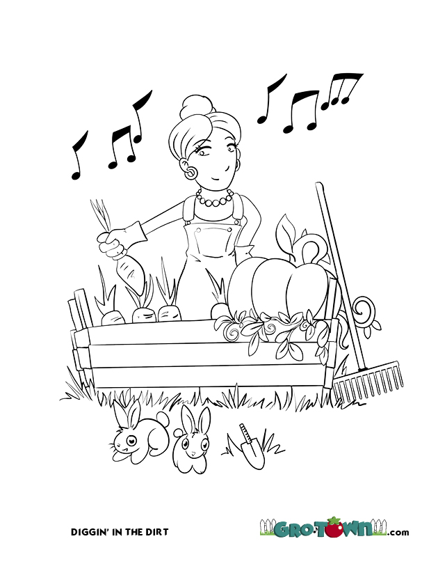 Gro-Town Coloring Book page